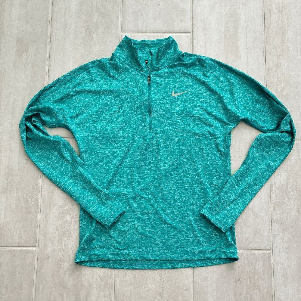 Nike Element Half-Zip Running Top Aqua Blue XS Dri-Fit Lightweight Outdoors Mesh
